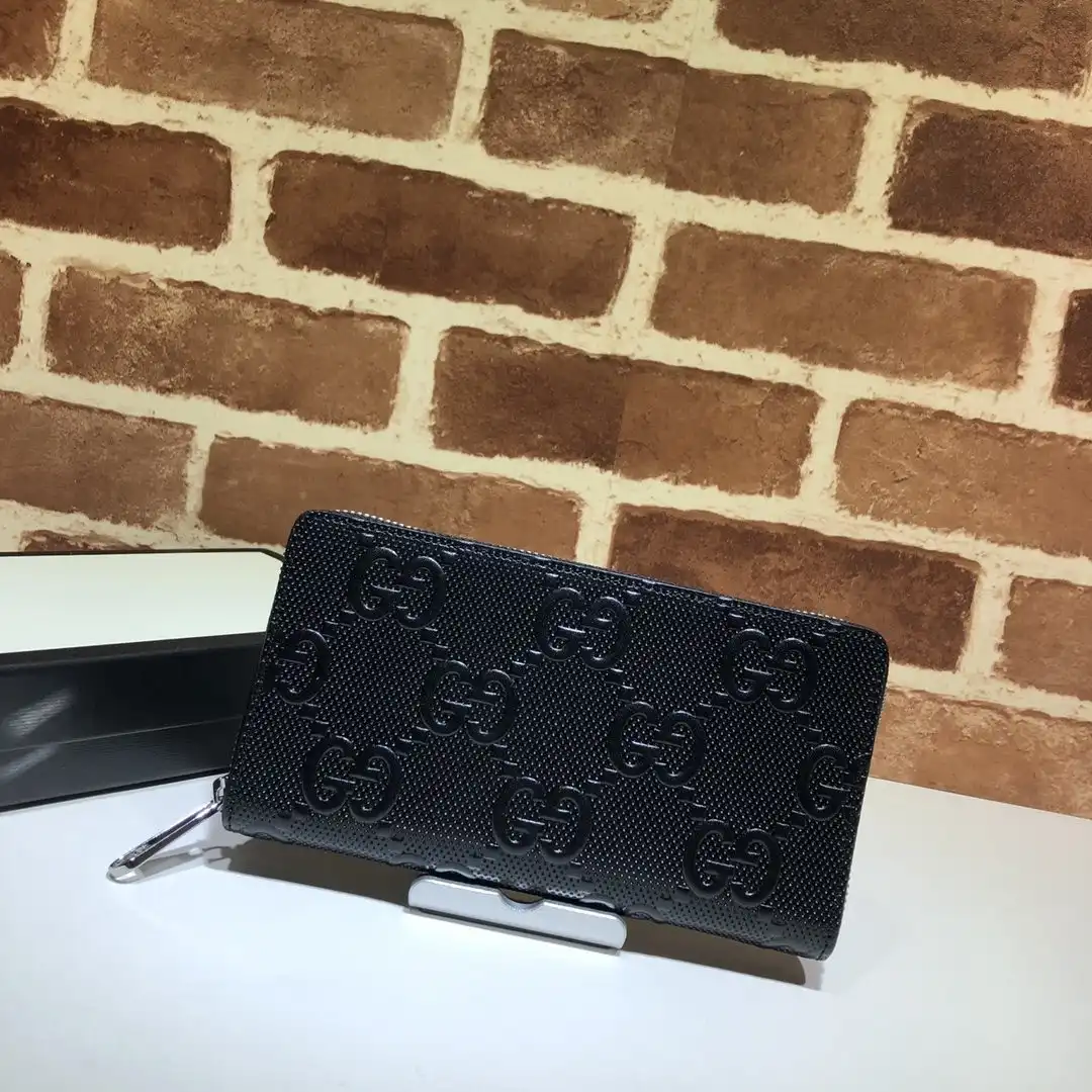 Cheap GUCCI GG embossed zippy wallet 0130