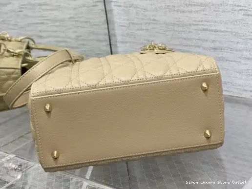 Affordable Calfskin-24cm Lady large Diro Gold 0226